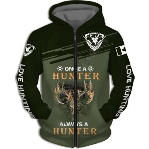 Love Hunting Hunter 3D Printed Men Women Hoodies Sweatshirt Unisex Streetwear Zipper Pullover Casual Jacket Tracksuit