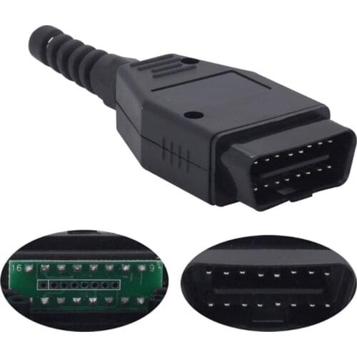 Universal OBD2 16Pin Male Connector Plug Wiring Car Auto Diagnostic Tool