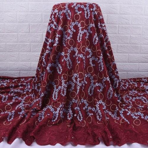 Zhenguiru High Quality Cotton African Lace Fabric Bright Diamond Swiss Lace Fabric Embroidery Nigeria Fabric For Wedding A2061
