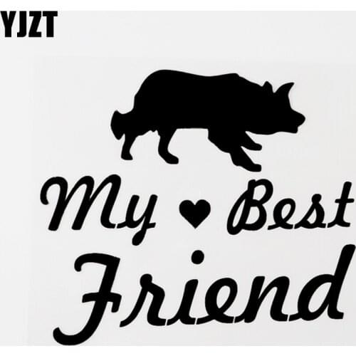 YJZT 13.8CM×12CM For Animal My Best Friend Vinyl Motorcycle Car Sticker Decal Black/Silver 8C-0606