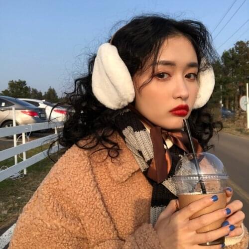 Plush Strappy Earmuffs Female Korean Style Warm Autumn Winter Lovely Ears Protection Cold Proof Creative Bowknot Accessories