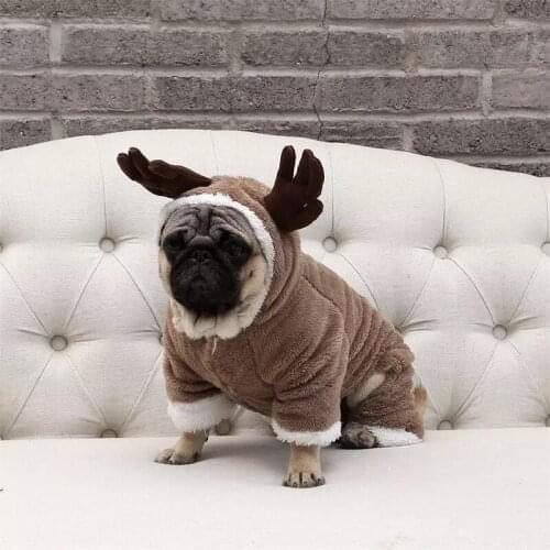 Winter Fleece Warm Pet Dog Clothes For Small Dogs Christmas Dog Costume Jumpsuit Puppy Coat Jacket Chihuahua Pug Clothing