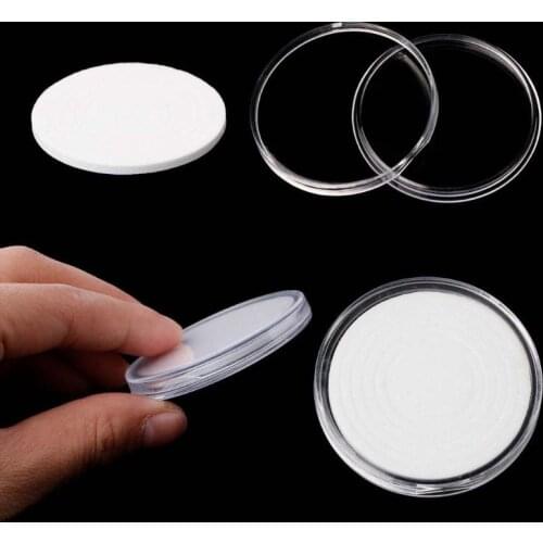 10Pcs Clear Round 70mm Direct Fit Airtight Coin Capsules Holder Display Storage Case With Adjustable EVA Gasket Pad Ring 41-65mm