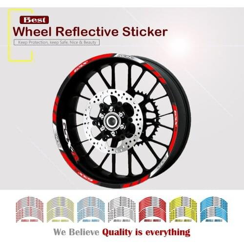12 Strips Stickers Motorcycle Decals Reflective Waterproof Wheel Decals For SUZUKI GSXR GSX-R 600 750 1000 GSX-R600 GSX-R750