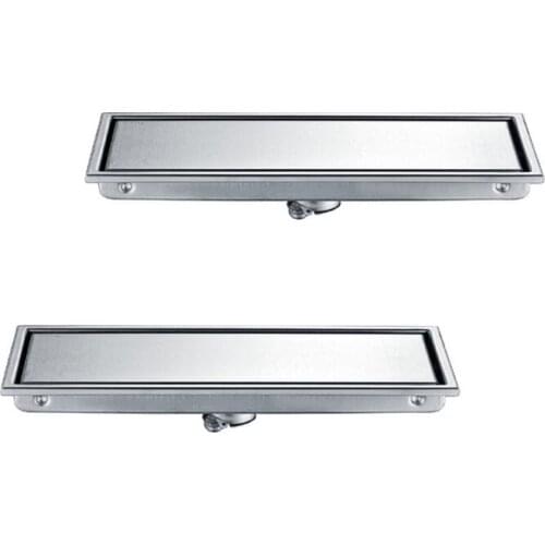 2 pcs stainless steel 300 x 110mm square anti-odor floor drain bathroom invisible shower floor drain DR007