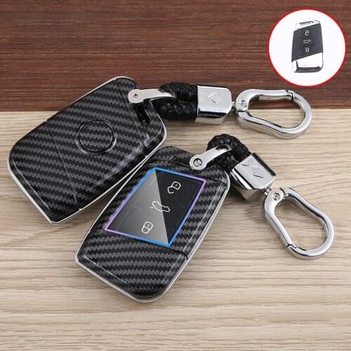 ABS Carbon Fiber Car Remote Key Case Cover For Volkswagen VW Passat B8 Magotan 2016 2017 2018 For Skoda Superb A7 Accessories