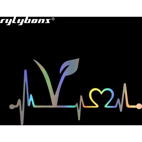 The 2nd Half Price 20.3cm*10.2cm Car Sticker Vegan Vegetarian Heartbeat Lifeline Vinyl Car Accessories car-styling decals