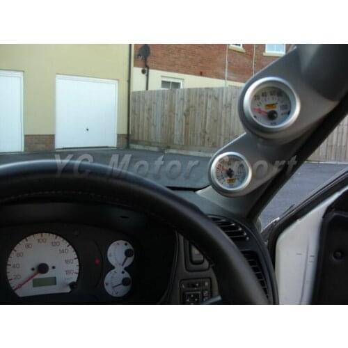 Car Accessories Carbon Fiber A-Pillar 52/60mm Twin Gauge Pod Fit For 1996-2000 EVO 4 5 6 Twin Gauge Pod