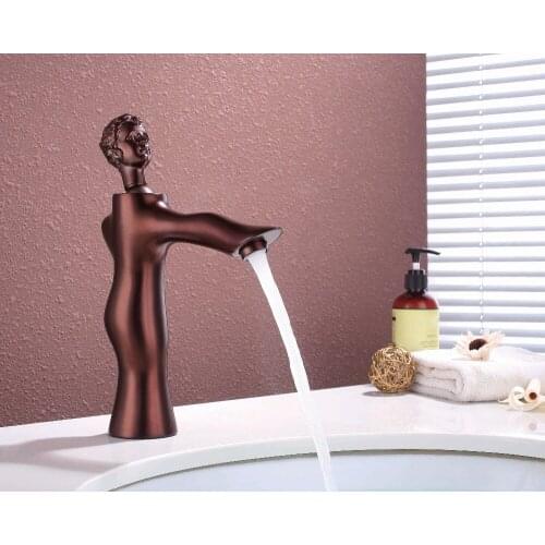 Free ship New arrival single hole oil rubbed bronze Bathroom Sink Beauty Faucet Mixer Vessel Tap Short unique luxury tap