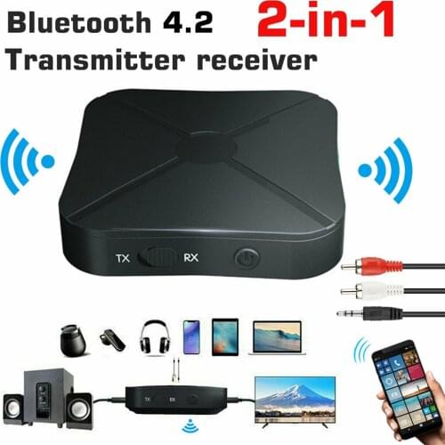 2 in 1 Stereo Bluetooth 4.2 Receiver Transmitter Home TV MP3 PC Wireless Adapter Audio 3.5MM AUX
