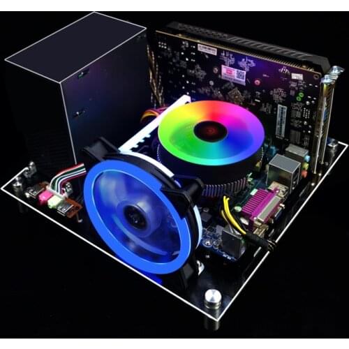 Computer Game Case Full Transparent Plexiglass Horizontal Desktop DIY Personality ATX/ITX Creative Open Type Requires Assembly
