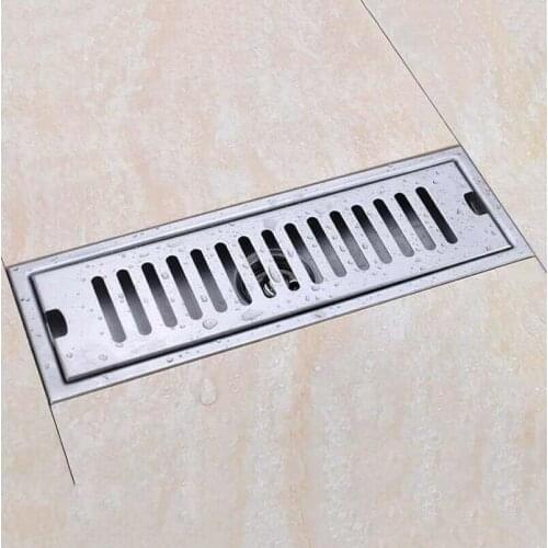 SUS304 Stainless Steel 10*20/30/40/50cm Large Flow Floor Drain ,Long Linear Drainage Channel Drain For Hotel Bathroom Kitchen