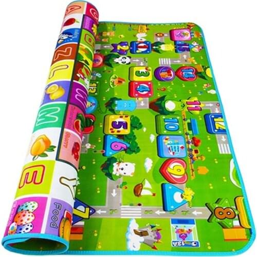Double Side Baby Play Mats Infant Crawling Mats Children Gym Rugs Kid Toy Carpets Fruit Letters+Zillionaire 5MM Thickness