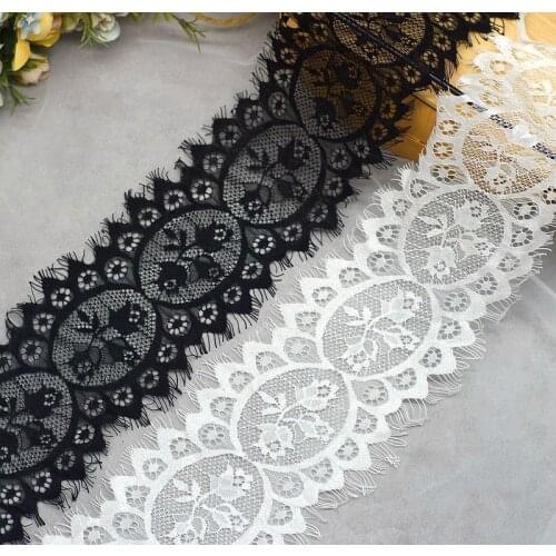 6meters long black and white bilateral eyelash lace accessories DIY clothing stitching decorative fabric material