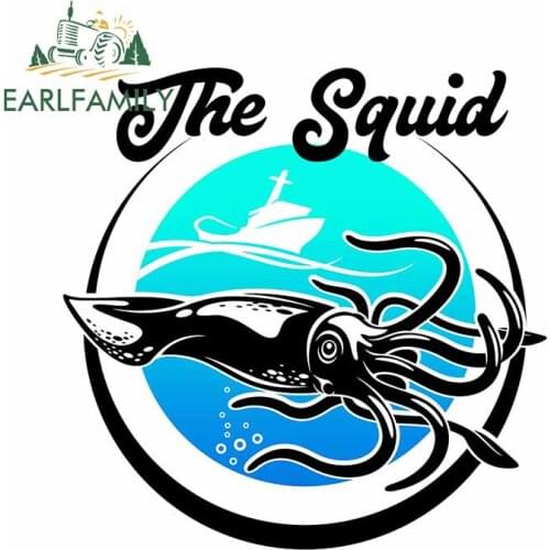 EARLFAMILY 13cm x 13cm for The Squid Decal Waterproof Windshield Car Stickers Cartoon Motorcycle Air Conditioner Vinyl Car Wrap