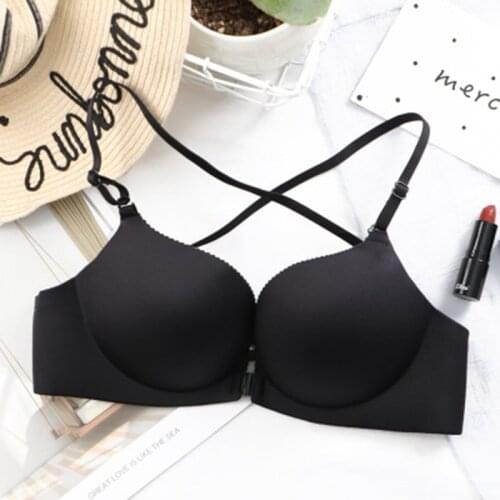 Elovegirl New Lycra Fabric Soft Underwear Cross Strap Comfortable Bra Sexy Breathable Cross Back 3 Color Underwear