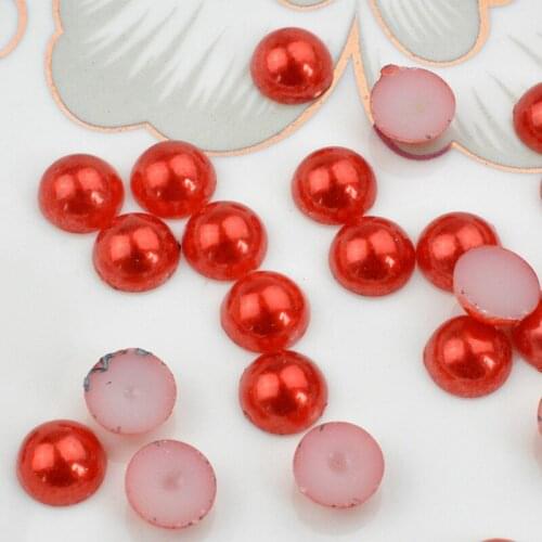 FLTMRH 200pcs 6mm Acryl ic Beads Pearl Imitation Half Round Flatback Bead Pick Color For Jewelry Making
