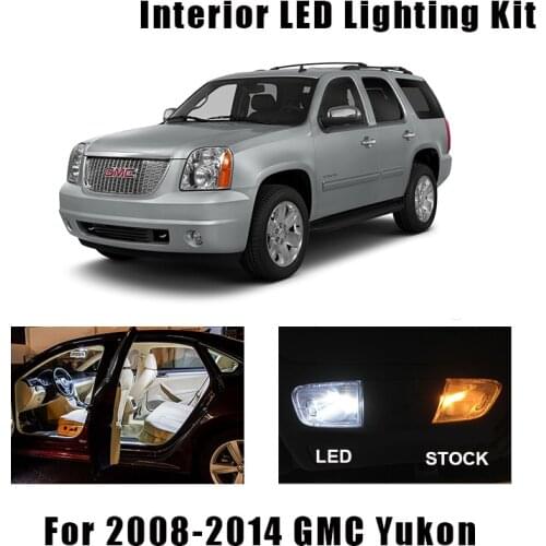 16pcs White LED Interior Light Reading Ceiling Bulbs Kit Fit For GMC Yukon 2008-2011 2012 2013 2014 Cargo Mirror License Lamp