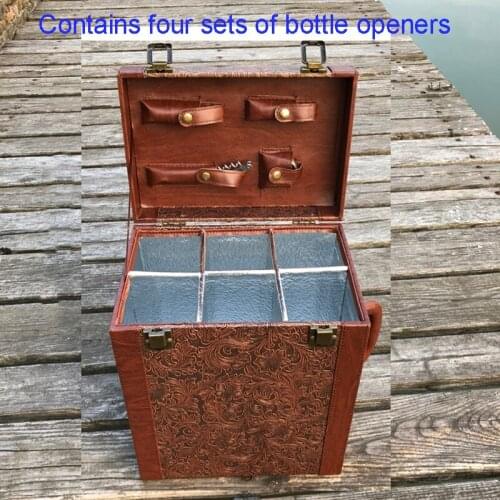 Red Wine Tank Six Vintage boxes thermos boxes including four sets of wine utensils