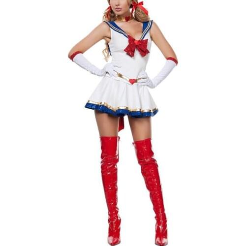 VASHEJIANG Anime Sailor Costume Cosplay Cartoon Movie Cosplay Girl Mercury Moon Mars Dress for Halloween Costume