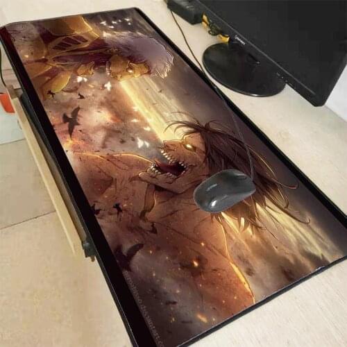 XGZ Anime Attack on Titan Gaming Mouse Pad Locking Edge Large Mouse Mat PC Computer Laptop Keyboard Pad for CS GO Dota 2 Lol