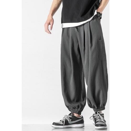 New Mens Solid Color Harem Pants Harajuku Style Oversized Male Crotch Wide Leg Pants Streetwear Mens Baggy Jogging Sweatpants