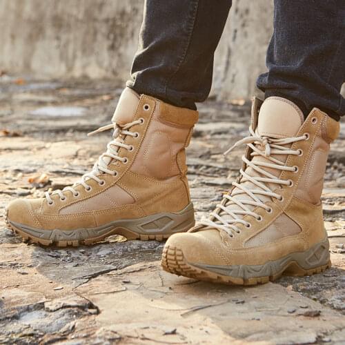 Men Desert Tactical Military Boots Mens Working Safty Shoes Army Combat Boots Military Tactical Boots Men Outdoor