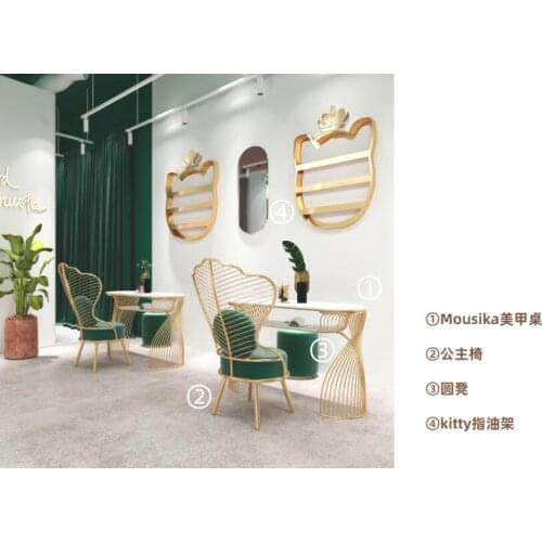 Net celebrity nail table and chair set marble simple modern single double nail table nail table sofa table chair