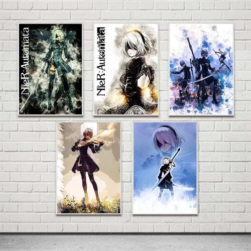 Wall Art Canvas Home Nier: Automata Decor Painting HD Japan Anime Cute Print Modern Posters Cuadros Modular Pictures Living Room