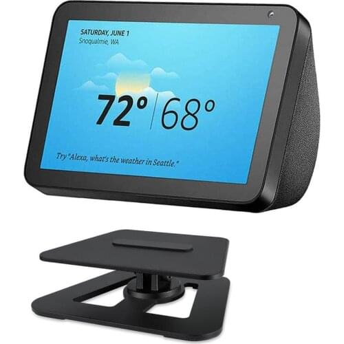 New Aluminum Stand Mount Anti-Slip Base Bracket For Echo Show8 360 Degree Adjustable Rotatable Bracket Speaker Holder