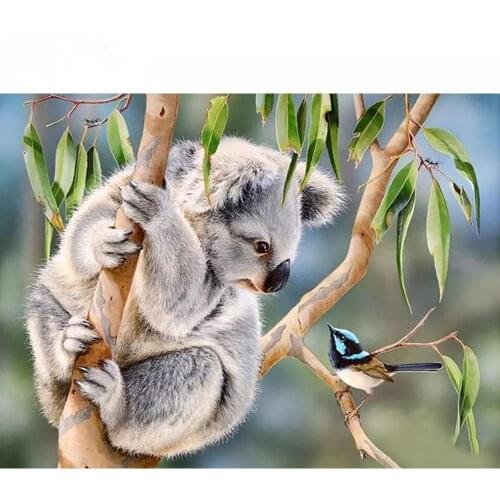 ARMYQZ Full Square/round Diamond Painting Cross Stitch 5D Koala bird Diamond Embroidery Animal Mosaic Home Decoration