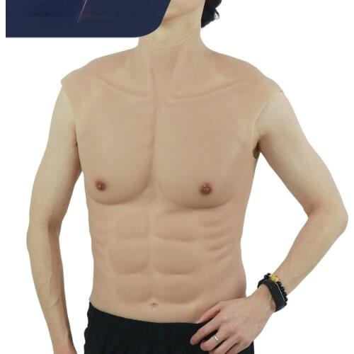 Realistic Silicone Fake Muscle Clothing Armless Muscle Vest Male Realistic Lying Chest Artificial Simulation Male Abdomen