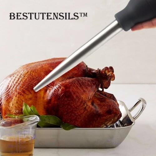 Stainless Steel Chicken Turkey Baster Meat Syringe Marinade Injector Including Needle And Extra Brush BBQ Kitchen Assessoies