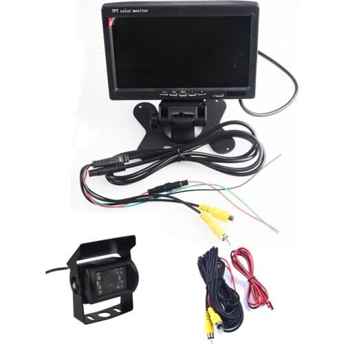 DC 12-24V Bus Truck Parking Camera Monitor Assistance System HD 7 Inch Car Monitors With Rear View Camera RCA Video Cable