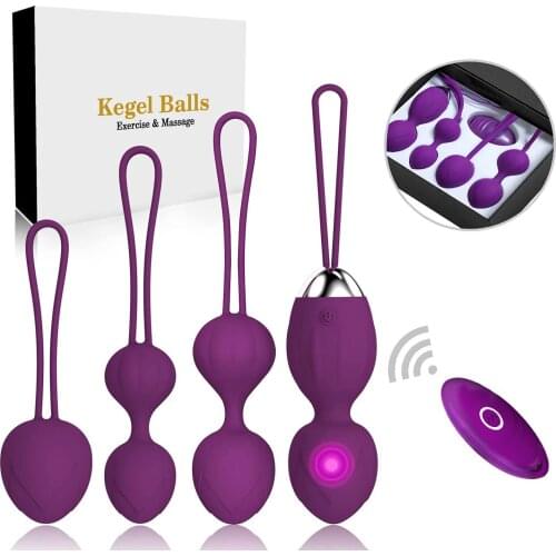 Vaginal Balls 4 Pcs Kegel Exerciser Remote Control Electric Kegel Balls Vibrators Kegel Ball Women Tighten Ben Wa Boule Geisha