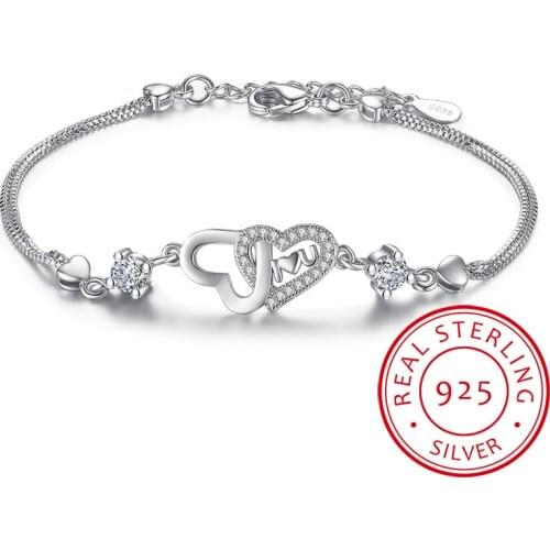 Charm Women 925 Silver Bracelets Fine Jewelry Top Quality Crystal Purple Female Bracelets Accessories Girl Lady Bijoux