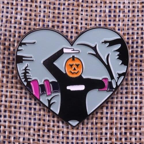 Dancing Pumpkin Jack O'Lantern Lapel Pin Halloween Badge Enamel Pin