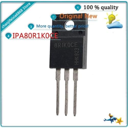 10pcs-50pcs/lot! IPA80R1K0CE 8R1K0CE TO220 8R1KOCE 18A 800V TO-220 MOS field effect tube NEW ORIGINAL