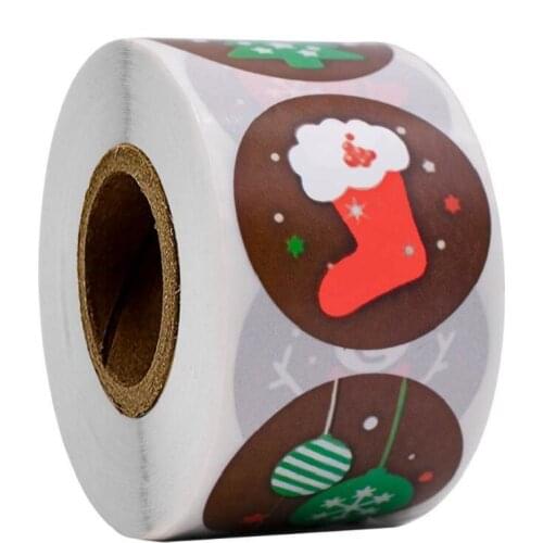 1500pcs Christmas Day Decoration Stickers Christmas Cartoon Labels For Kids Gift Adhesive Tag Waterproof For Festival Stationery