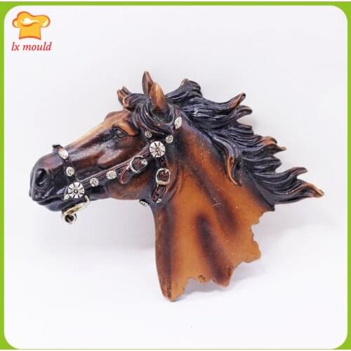 2021 Hot Sale Cowboy Horse Head Silicone Mold fondant cake sugar resin silicone mould