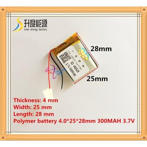 402528 042528 3.7V 300mAh Lithium polymer battery rechargeable lipo battery MP3 MP4 GPS Bluetooth headset battery