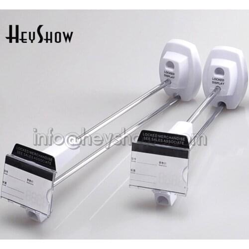 50x Metal Slatwall Z Security Display Hook Pegboard Wall Mounted Hook Magnetic Square Steel Display Hook Lock With Detacher Key