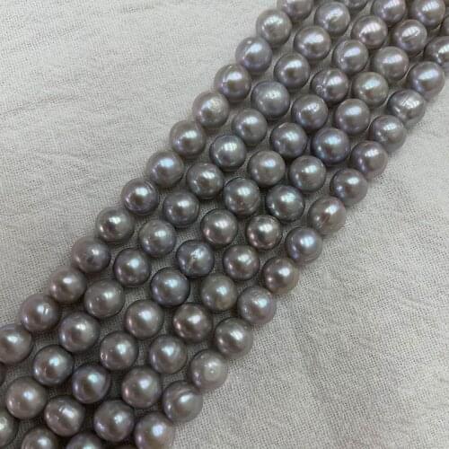 7-8MM 55Pcs/Strand Grey 100% Natural Freshwater Pearl Loose Beads Earring Charms DIY Jewelry Makings Findings Accessories