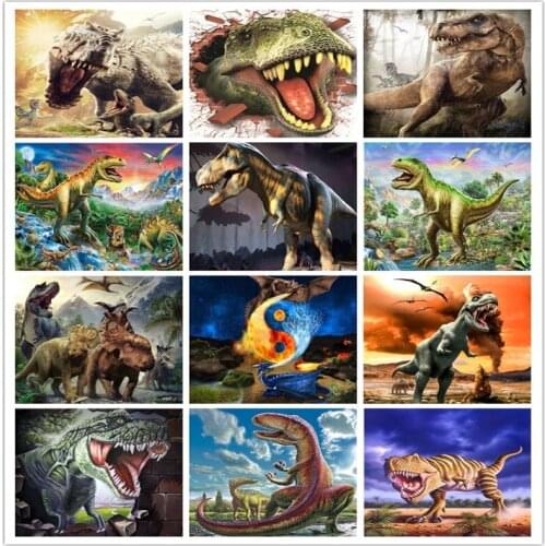 TOUOILP Full square diamond 5D DIY diamond embroidery dinosaur diamond painting cross stitch rhinestone mosaic decoration gift