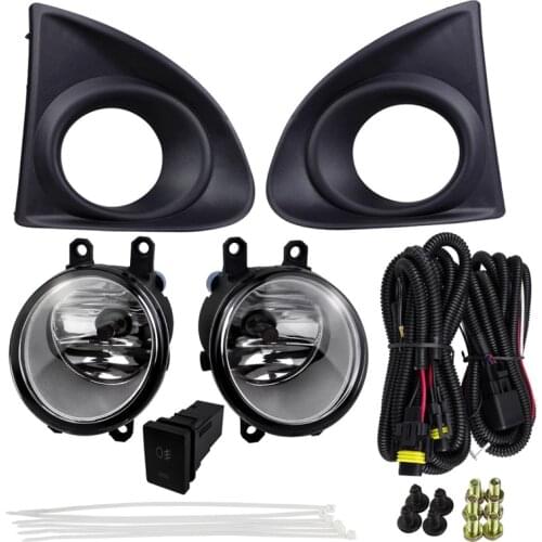 Car Wires Switch Front Bumper Driving Fog Lights DRL Lamps Day Light with Bezel for Toyota AXIO 2013-2015