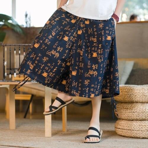 New Mens Baggy Cross Pants 2021 Cotton Linen Man Wide Leg Pants Oversized 5XL Harajuku Style Jogger Sweatpants Male Streetwear