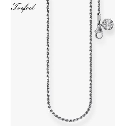 Wire-cable Chain Necklace Karma Wheel, Fashion 925 Sterling Silver Jewelry Trendy Gift For Women Girls 2019 New Colar Feminino