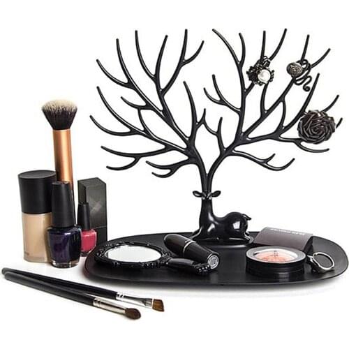 Tree Storage Jewelry Organizer Holder Deer Jewelry Rack Earrings Necklace Ring Pendant Bracelet Jewelry Display Stand Tray