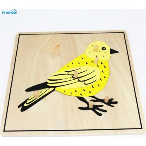 Baby Toy Kids Montessori Bird Puzzle Animal for Children Wood for Early Childhood Education Preschool Training Learning