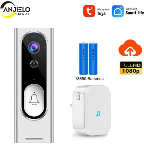 Tuya Smart 1080P HD Mini Wifi Doorbell Camera Video Door Bell Intercom Night Vision Doorphone Wireless Home Security Camera